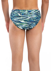 Dolfin Men's Reliance Jet Stream All-Over Print Racer Brief Swimsuit