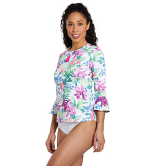 Tommy Bahama Women's Coastal Gardens Flounce Sleeve Rash Guard