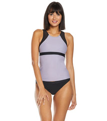 Sporti Active High Neck Color Block Tankini Top
