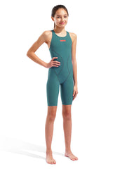 Arena Girls' Powerskin Jade Aura Impulso Open Back Tech Suit Swimsuit