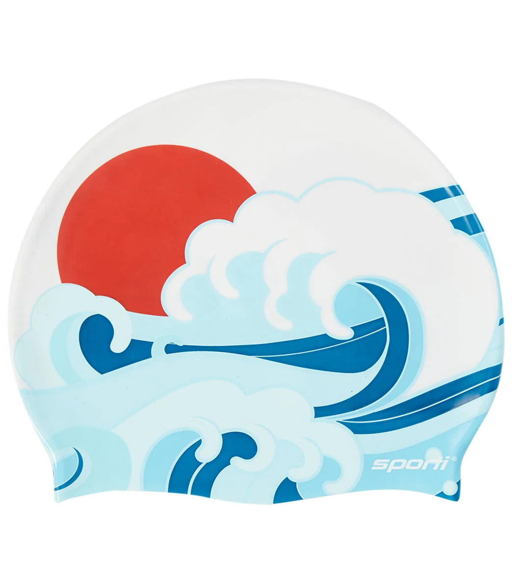 Sporti Great Wave Silicone Swim Cap