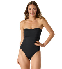 Tommy Bahama Women's Palm Modern Solid Bandeau One Piece Swimsuit