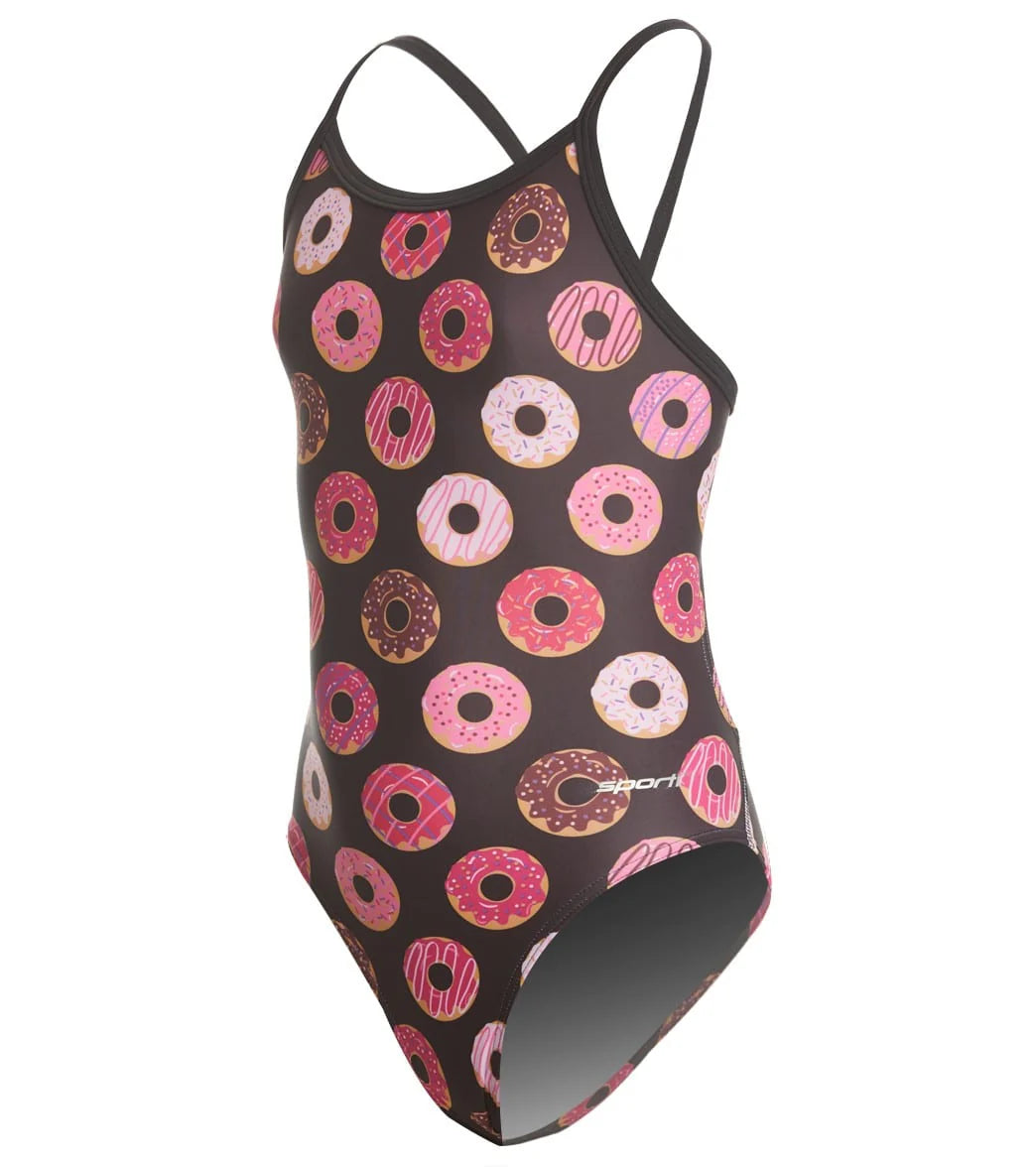 Sporti Spiffiez Donut Thin Strap One Piece Swimsuit Youth (22-28)