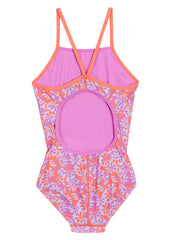 Speedo Girls' Print Propel Back One Piece Swimsuit (Big Kid)