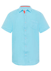 LE CLUB Boys' Peter Linen Short Sleeve Shirt (Toddler, Little Kid, Big Kid)