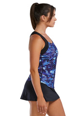 TYR Women's Fractal Durafast Elite Square Neck Tankini Top