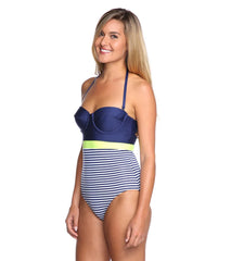 Splendid Malibu Stripe Underwire One Piece Swimsuit