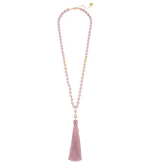 Zenzii Matte Beaded Necklace With Tassel