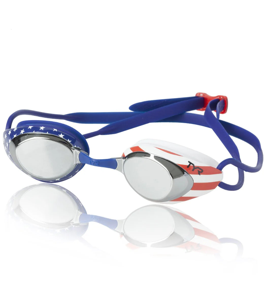 TYR Blackhawk Racing Mirrored USA Performance Goggle