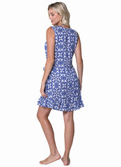 J.Valdi Women's Lanikai Sleeveless Ruffle Hem Wrap Cover Up Dress
