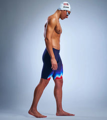TYR Men's Shockwave USA High Waist Jammer Tech Suit Swimsuit