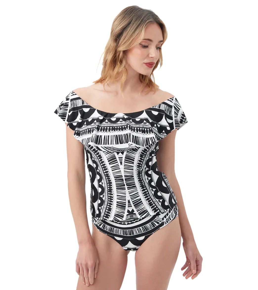Trina Turk Women's Hula Ruffle Tankini Top