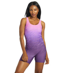 Sporti Unitard Printed Ombre One Piece Swimsuit