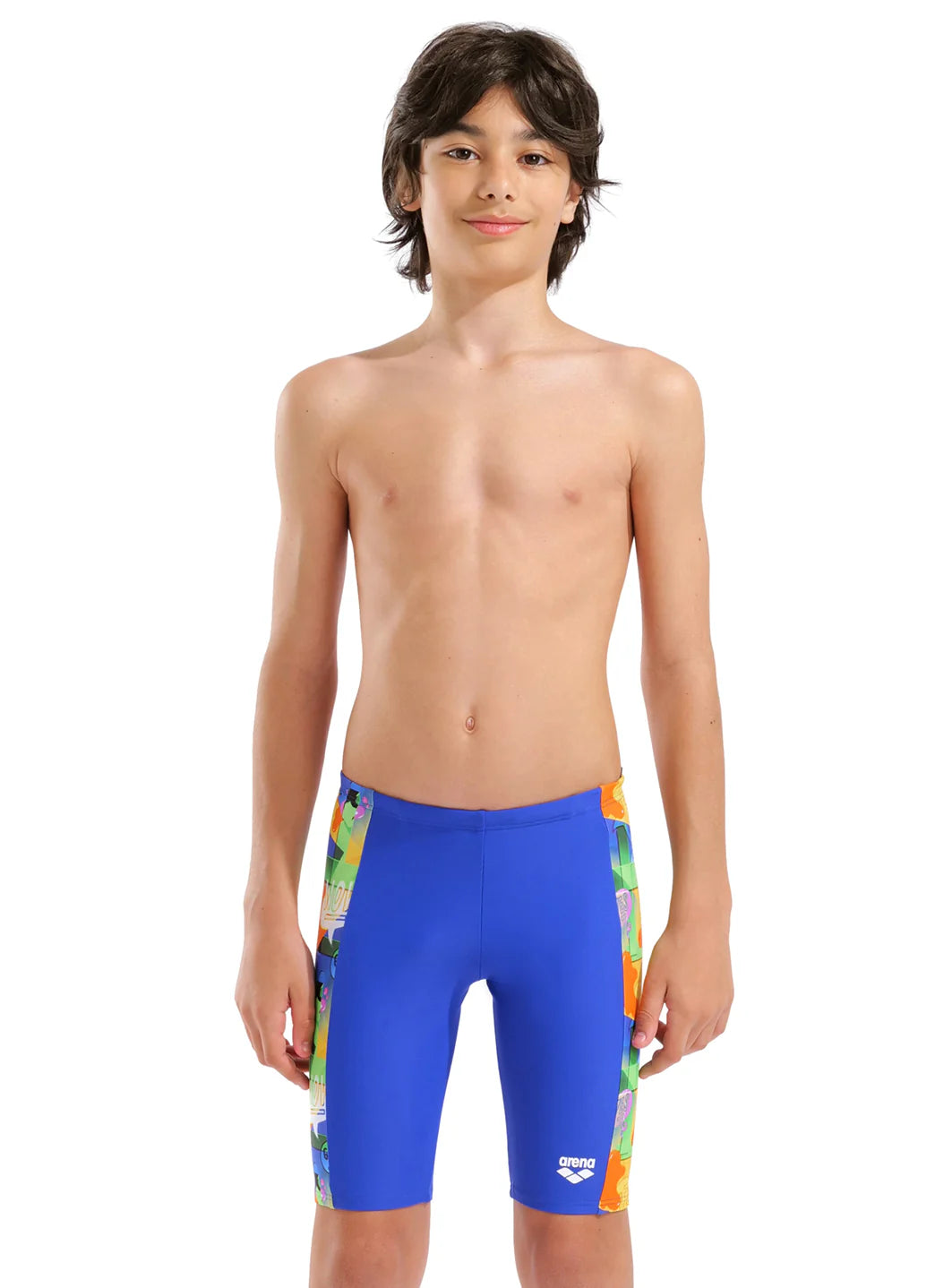 Arena Boys' Sticker Print Jammer Swimsuit (Little Kid, Big Kid)
