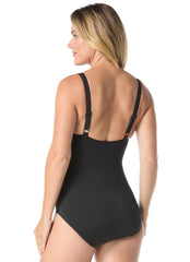 Gabar Women's Mastectomy Chlorine Resistant Botanical Drift High Neck One Piece Swimsuit (C/D Cup)