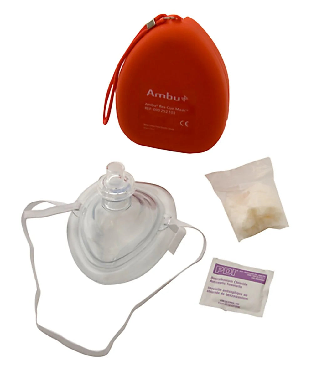 KEMP USA AMBU CPR Pocket Mask w/O2 Inlet & Kit