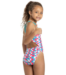Sporti x Gretchen Walsh Liquified Checks Thin Strap One Piece Swimsuit Youth (22-28)