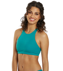 JOLYN Women's Jada Solid High Neck Strappy Back Bikini Top