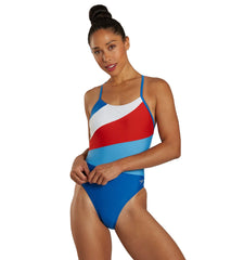 Speedo Women's Radiating Splice One Piece Swimsuit