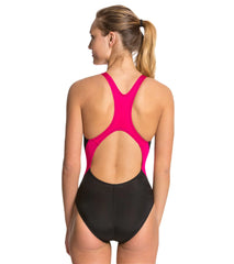 Dolfin Color Block Performance Back One Piece Swimsuit