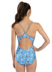 Dolfin Uglies Women's Fin Floats V-2 Back One Piece Swimsuit
