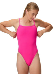 Speedo Women's Solid Web Back One Piece Swimsuit