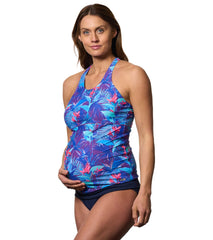 EQ Swimwear Women's Royal Palm Maternity Tankini Top