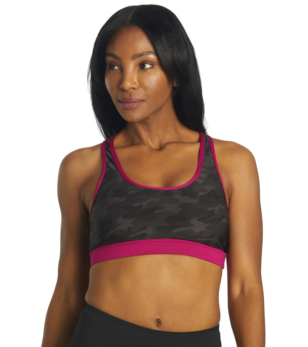 TYR Women's Black Camo Lyn Racerback Bikini Top