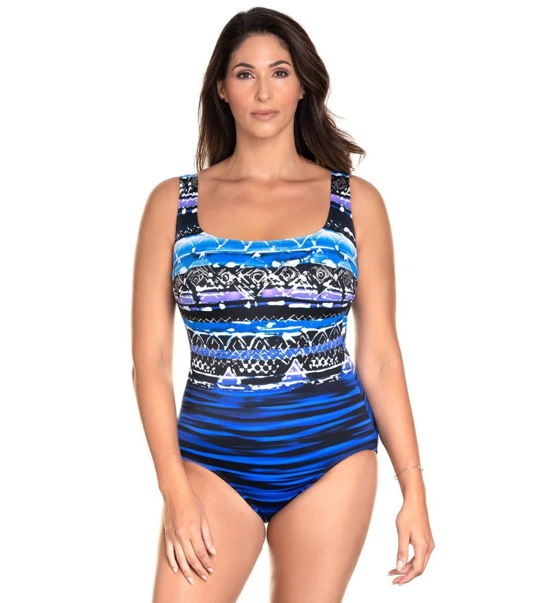 Longitude Midnight Rendezvous Long Torso Tank One Piece Swimsuit