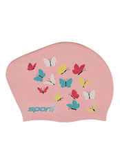 Sporti Spring Flutter Long Hair Bun Silicone Swim Cap