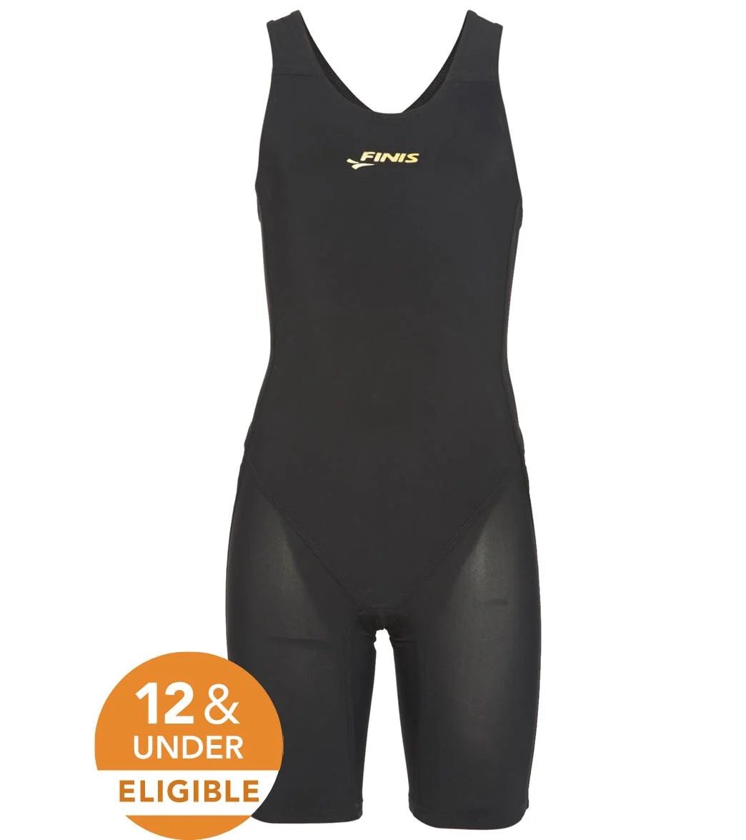FINIS Girls' Fuse Jr. Open Back Kneeskin Tech Suit Swimsuit
