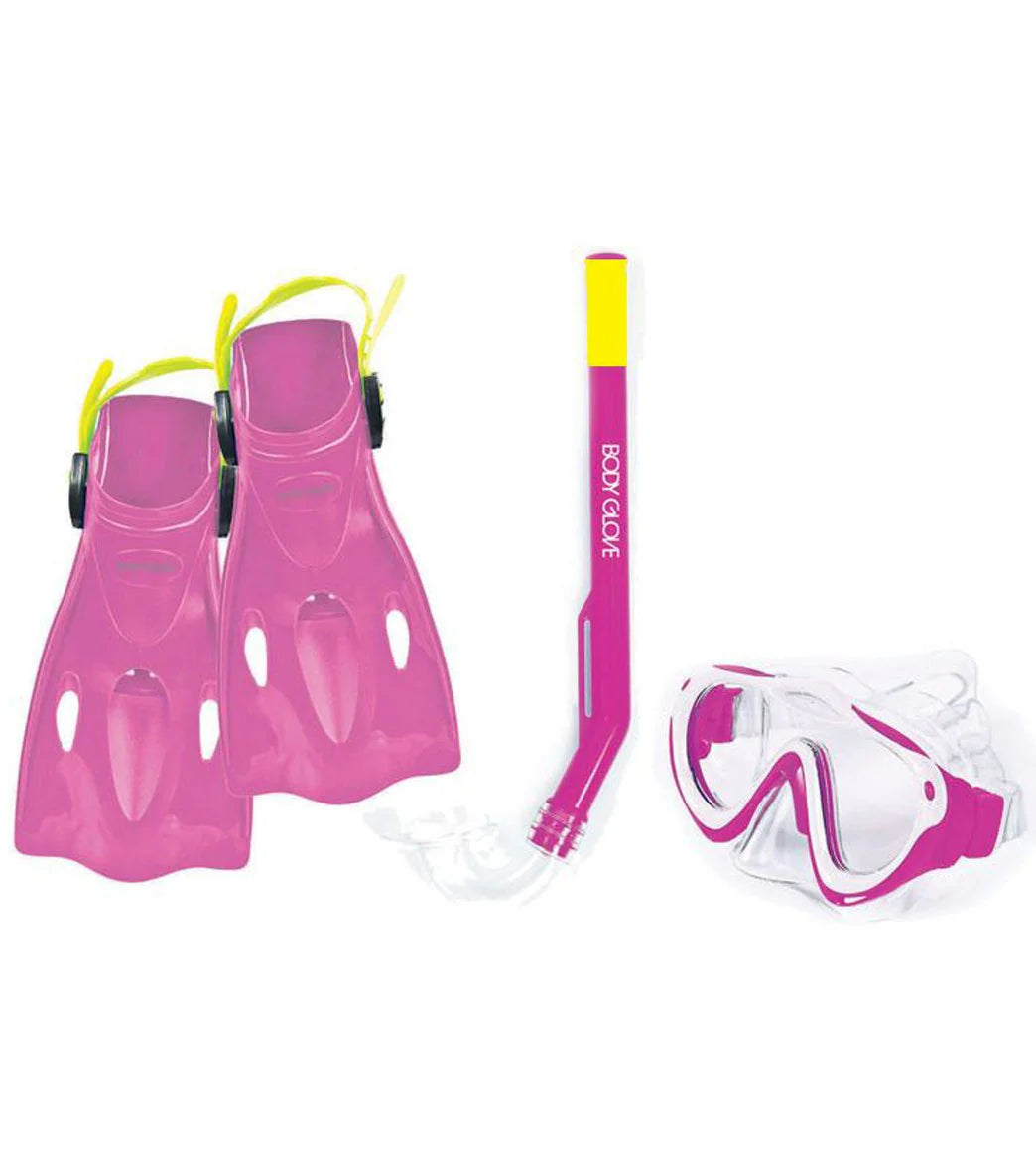 Body Glove Girls' Swell Mask, Snorkle and Fin Set