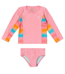 Speedo Girls' Long SleeveTwo Piece Rashguard Set (Baby, Toddler)