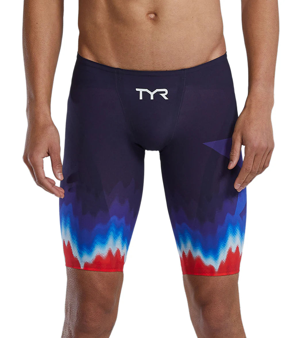 TYR Men's Venzo USA  Jammer Tech Suit Swimsuit