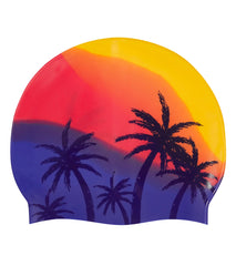 Sporti Sunset Palm Multi Silicone Swim Cap