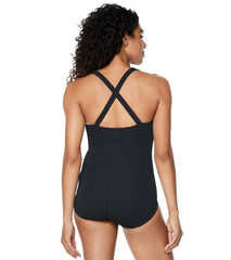 Speedo Women's Pebble Textured X-Back One Piece Swimsuit