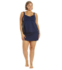 TYR  Women's Plus Size Solid Twisted Bra Controlfit Tankini Top Swimsuit
