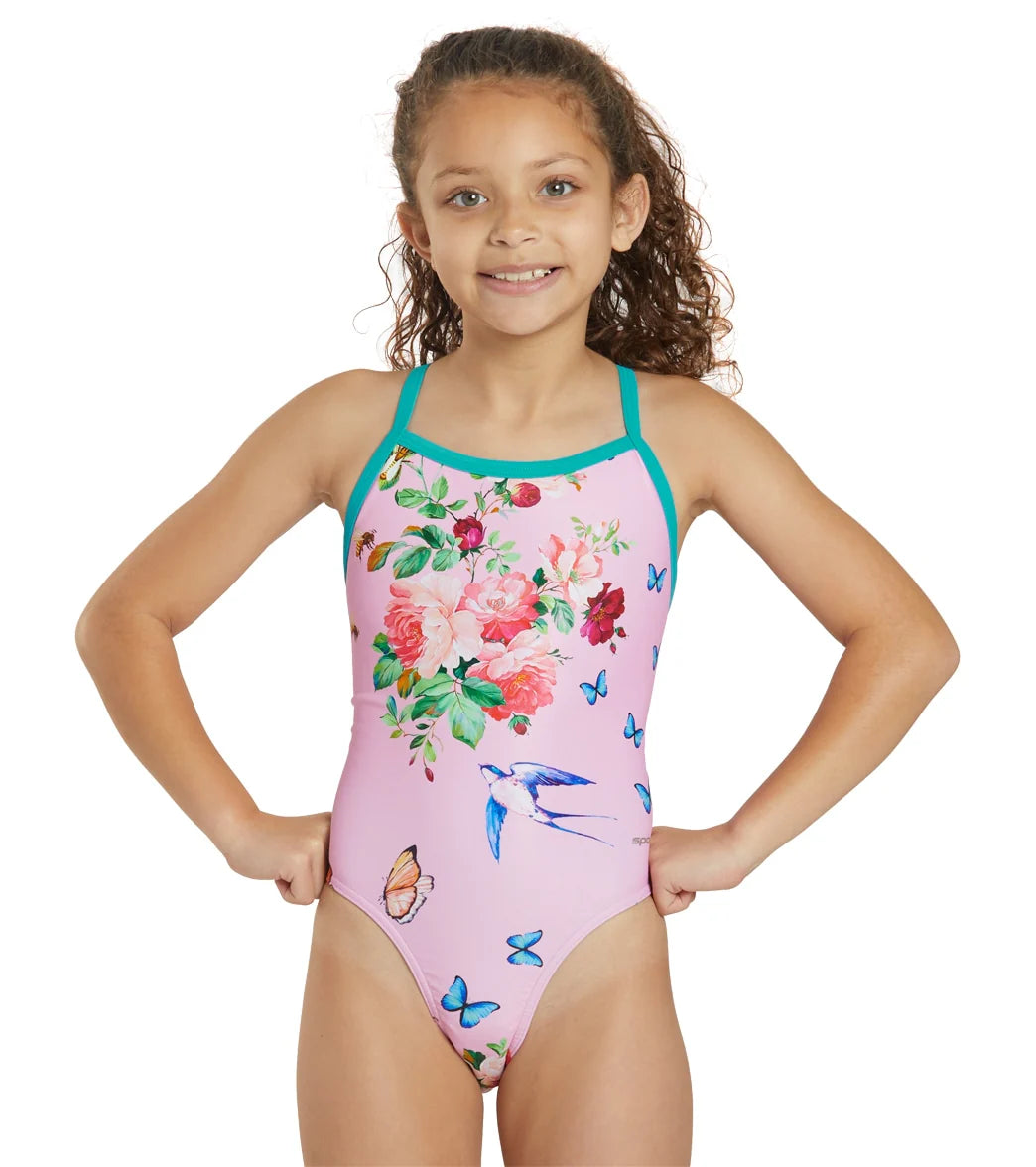 Sporti x Emma Weyant Floral Whimsy Thin Strap One Piece Swimsuit Youth (22-28)
