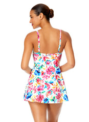 Anne Cole Women's Watercolor Paisley Classic One Piece Swimsuit Swim Dress