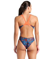 Arena Women's Micro Floral Tech Back One Piece Swimsuit