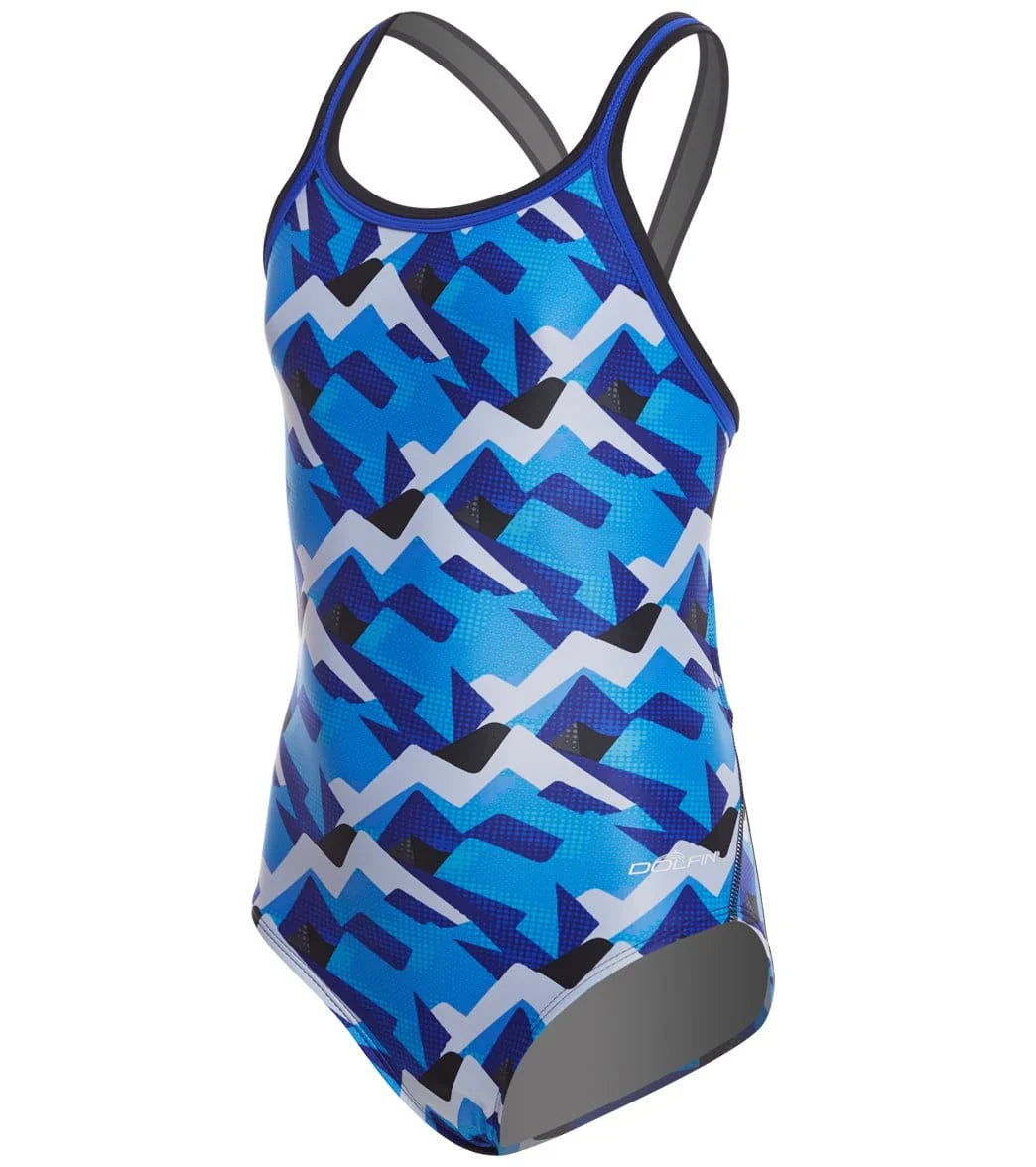 Dolfin XtraSleek Eco Girls' Denali DBX Back One Piece Swimsuit
