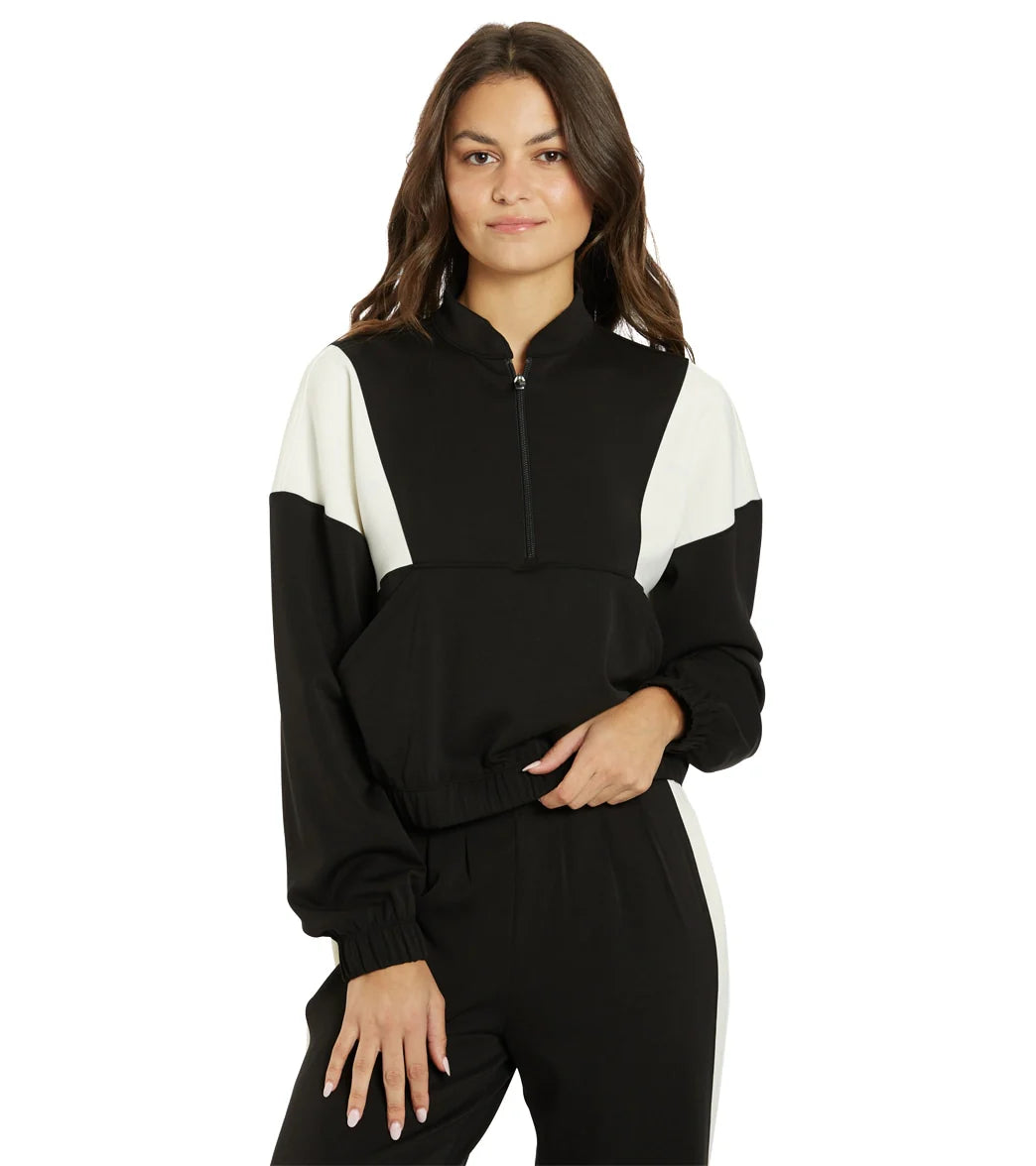 Thrive Societe Blocked Half Zip Pullover