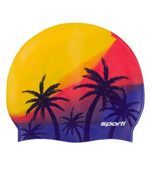 Sporti Sunset Palm Multi Silicone Swim Cap