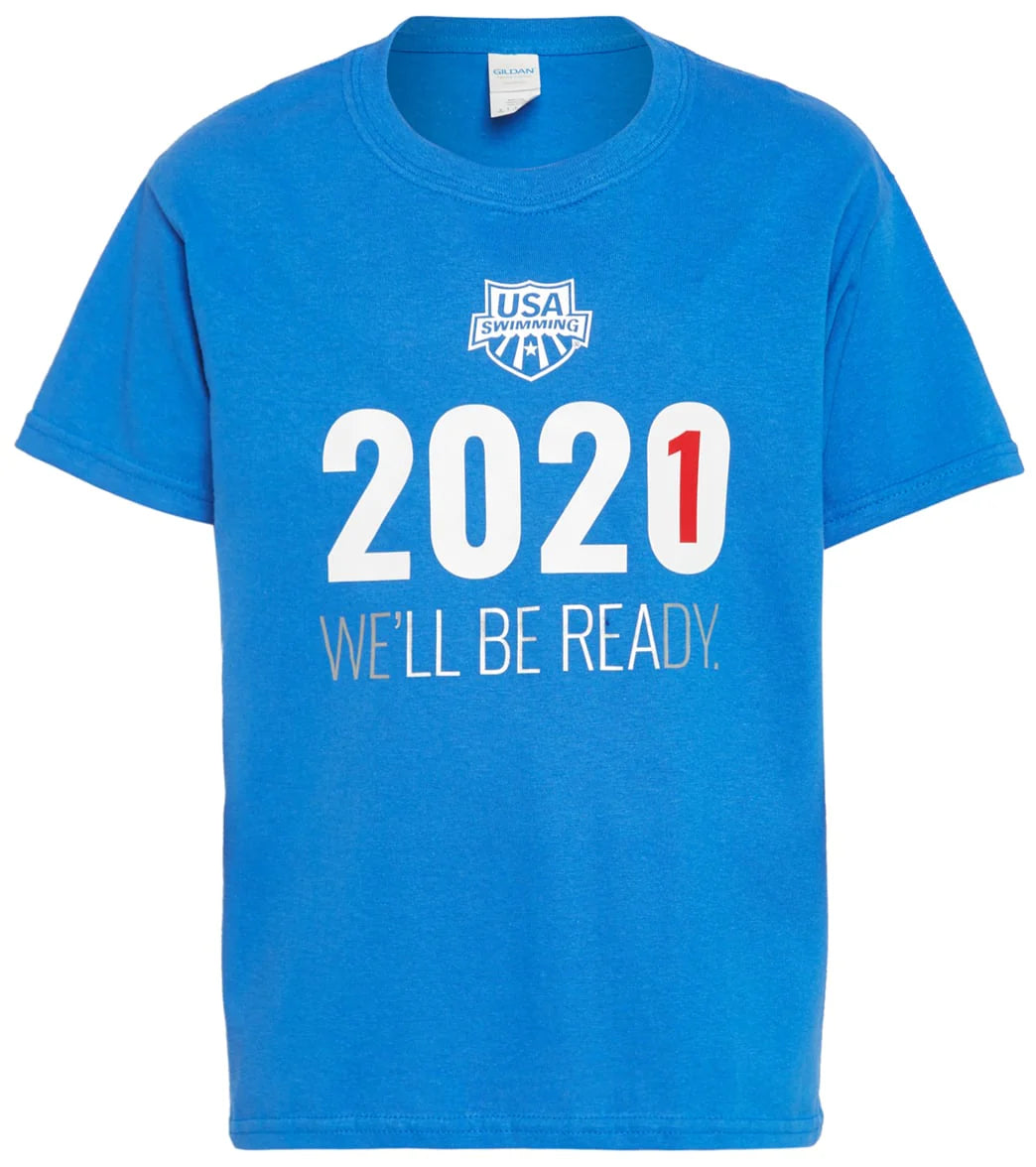 USA Swimming Unisex Youth 2021 We Will Be Ready Crew Neck T-Shirt