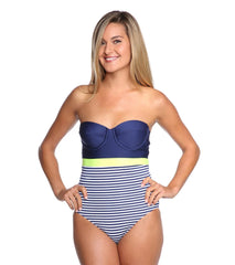 Splendid Malibu Stripe Underwire One Piece Swimsuit
