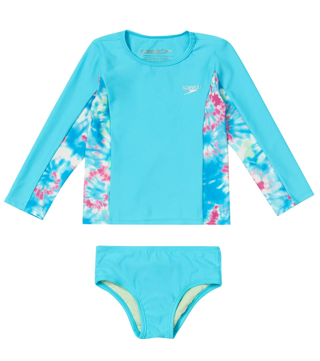 Speedo Girls' Long SleeveTwo Piece Rashguard Set (Baby, Toddler)