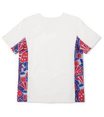 Speedo Girls' Printed Splice Short Sleeve Rashguard (Big Kid)