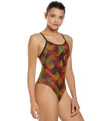 Sporti Polyester Cosmos Thin Strap One Piece Swimsuit