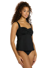 TYR Women's Solid Durafast Elite Twisted Bra Tankini Top