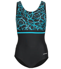 Waterpro Women's Swirl U-Back One Piece Swimsuit